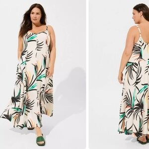 Torrid Maxi Challis Trapeze Dress size 0 NWT